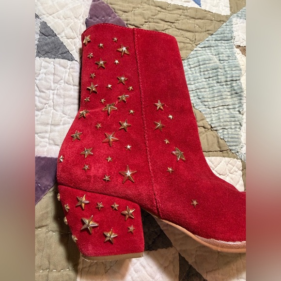 Matisse Limited Edition Caty Star Studded Red Suede Boots: Size 8 - Picture 6 of 13